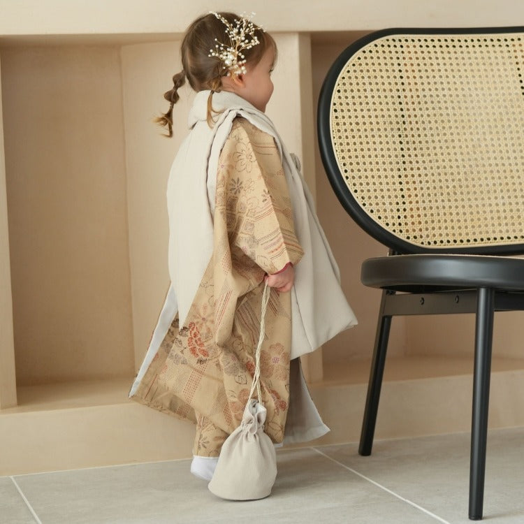 レンタル】七五三 3歳 着物 utatane 女の子 被布セット 子供 kids 三つ