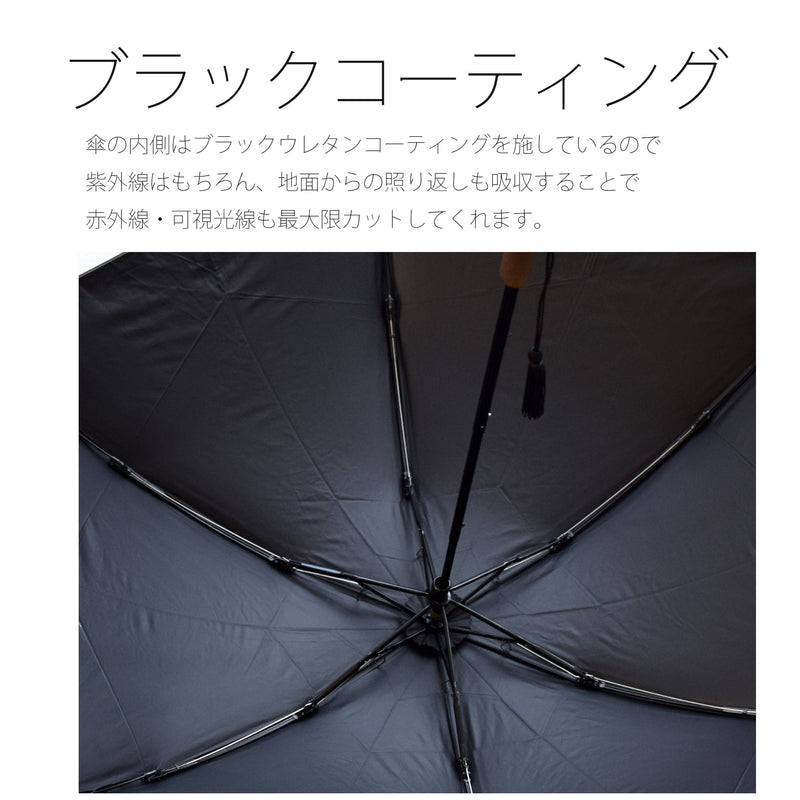 日傘 完全遮光 100％遮光 折りたたみ 50cm うさぎハンドル スライド開閉タイプ（2512620901）