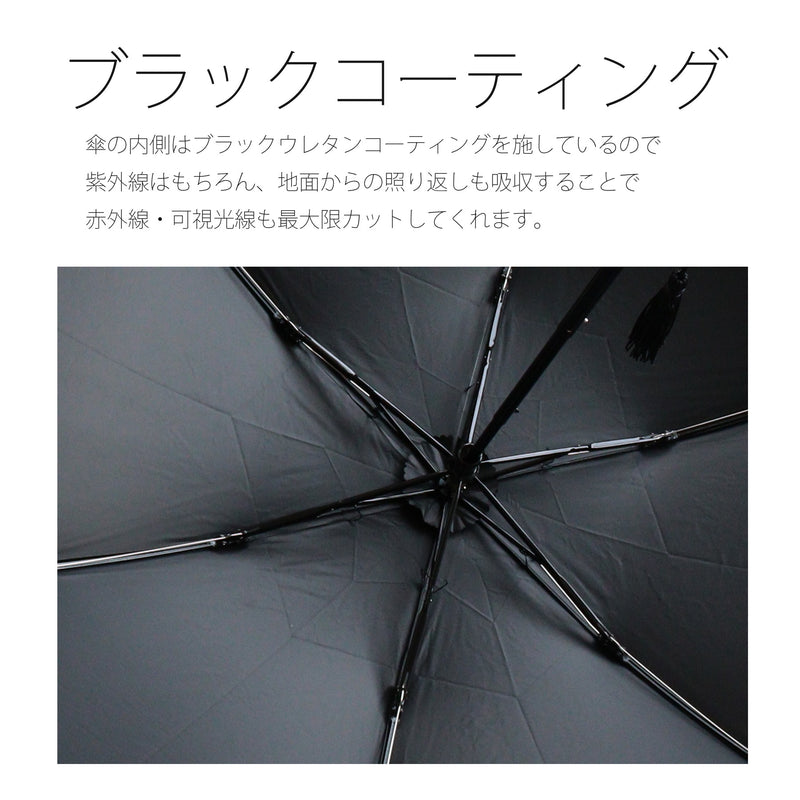 日傘 完全遮光 100％遮光 折りたたみ 50cm コンパクト（2512622501）【キットB】
