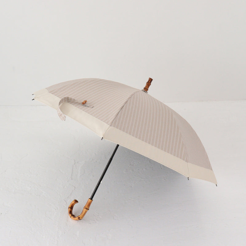 日傘 完全遮光 100％遮光 長傘 47cm スライドショート バイカラー グログランリボン（2513619401）【キットA】
