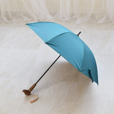 日傘 完全遮光 100％遮光 長傘 47cm スライドショート いぬハンドル（2513622601）【キットA】