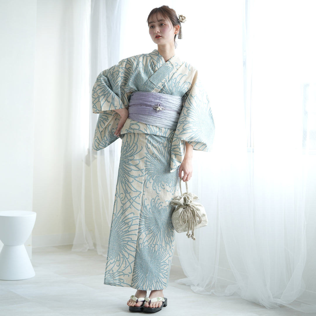 浴衣　utatane（ウタタネ）フリーサイズ 浴衣3点セット（浴衣/帯/下駄） utatane 注染 ゆかた