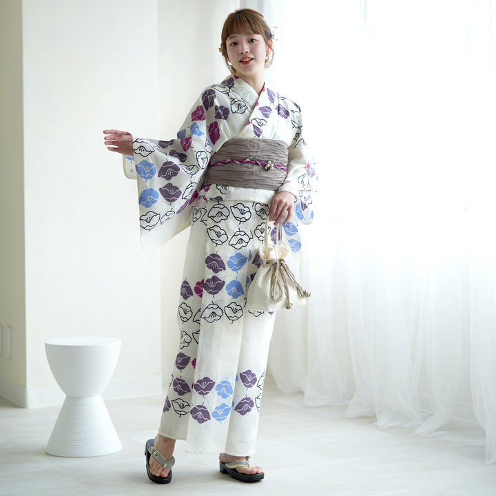 浴衣　utatane 浴衣3点セット（浴衣/帯/下駄） utatane 注染 ゆかた