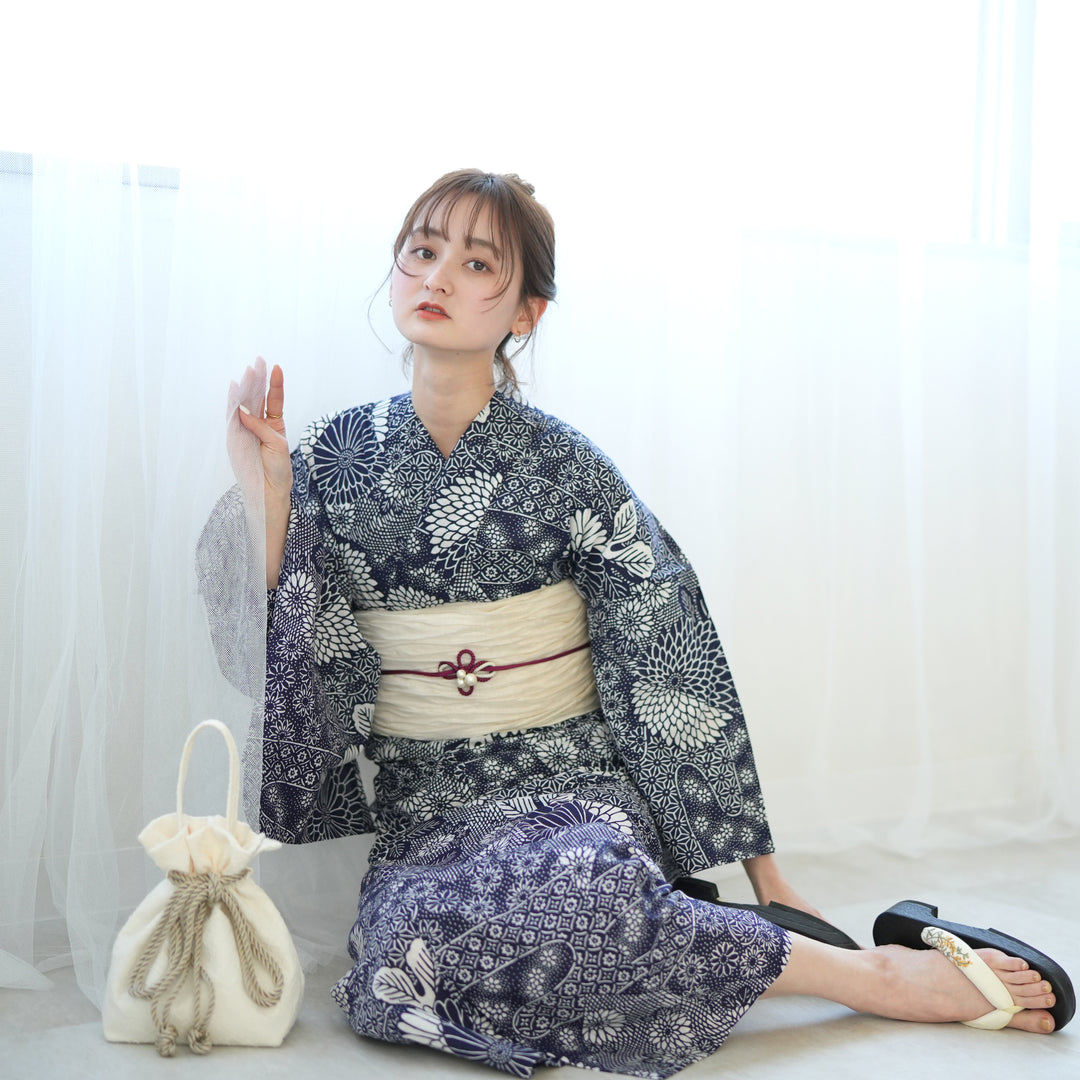 浴衣3点セット（浴衣/帯/下駄） utatane 注染 ゆかた